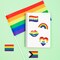 600pcs Gay Pride Stickers, Progress Pride Rainbow Heart Stickers for Gay Lesbian Bisexual Pride Month LGBTQ Parades Decorations, 8 Design
